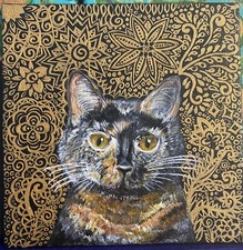 OOAK Tortoiseshell Cat - 15x15