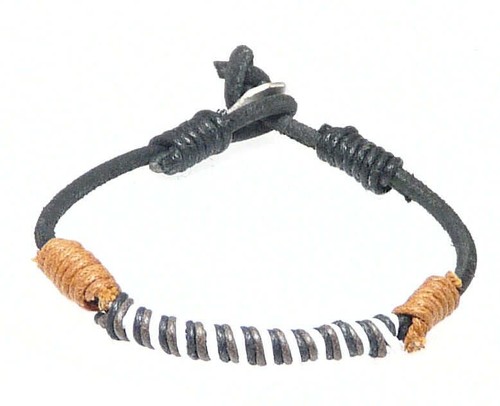 Leather cord bracelet wrap - leather,