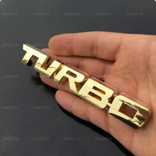 Gold 3D TURBO Logo Car