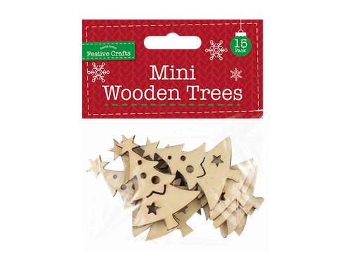 15pcs wooden mini xmas - 15pcs,