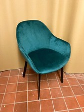 CULT brand Olivia Blue Green Teal velvet armchairs Carver dining chairs MADE.COM