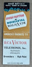 Vintage RCA VICTOR Teletronix Inc. High Point Greensboro, N.C. Match Book Cover