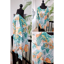 MIYOKO Designer ladies shift lightweight kaftan tunic top LARGE 12 14 16 WOMENS 