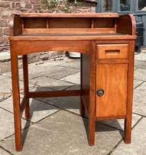 Vintage (1920-40's) Wooden Child's School Desk and Chair Set Retro Writing Table