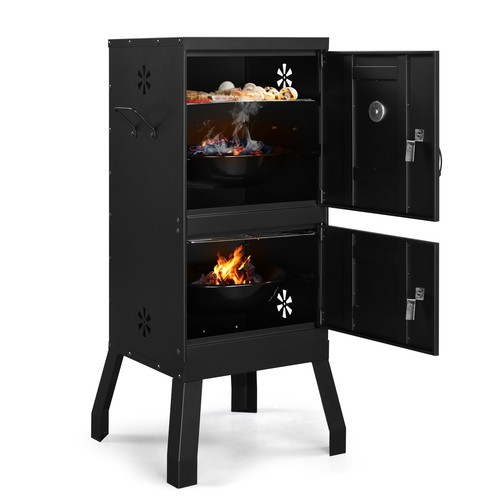 Vertical charcoal smoker - charcoal,