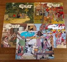 COMICS - Bundle Of X5 Vintage Giles Cartoon Comic Books Paperback Collection 