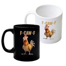 F-Caw-F Funny Chicken Mug,Ceramic F Caw F Coffee Mug, Humor Novelty Chicken Mugs