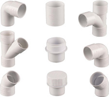 40mm SOLVENT WELD PLASTIC PVC WASTE PIPE FITTINGS WHITE | 1M PIPE LENGTH