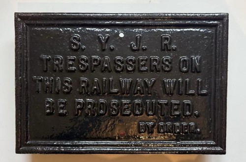 Syjr railway trespass sign - trespass, /