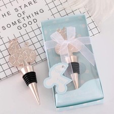 12 Blue Boxed Baby Shower Return Gifts. Pram Carriage Shaped Bottle Stopper