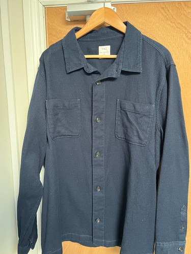 Navy textured overshirt - m&s,
