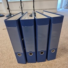 Leitz 10101095 180 Degrees Plastic Lever Arch File A4 80 mm - Navy, 4 Pack