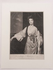 Antique print, mezzotint after Sir Joshua Reynolds, Lady Stanhope, c1765