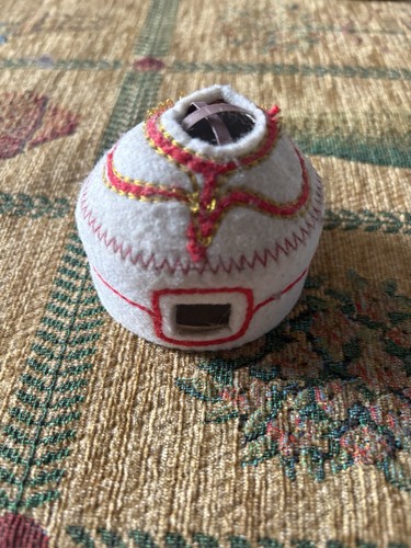 Red and white felt - red,