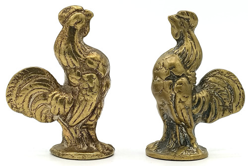 Solid brass metal - 2, chickens