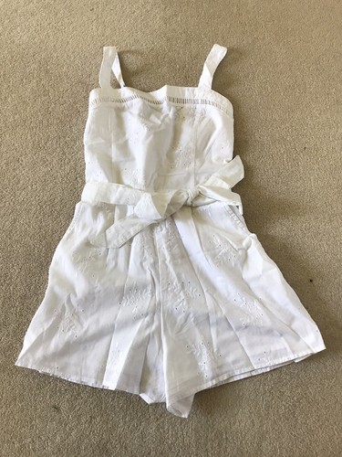 Hollister white lace romper - white,
