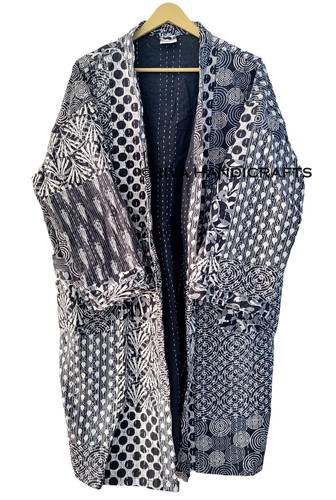 Indian indigo print kantha - indigo,
