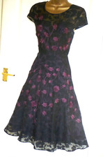 Phase Eight Size 12 embroidered mesh evening party cocktail tea prom dress