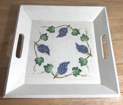 Hand painted wooden square - painted,