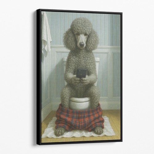 French poodle the phone - french,