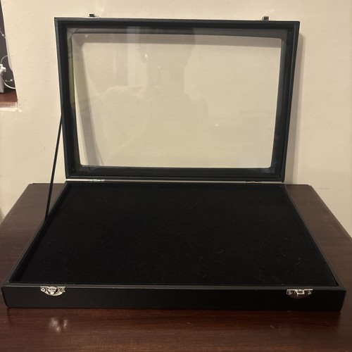 Black display case storage box - black,