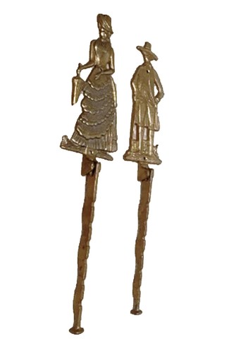 Brass valet clothing - brass, hooks