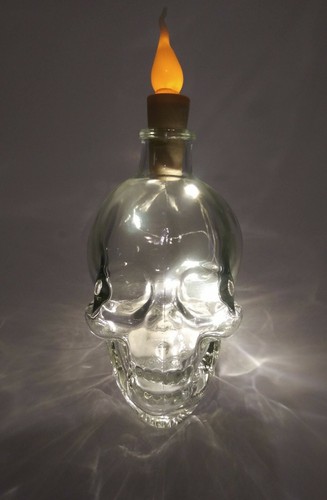 Glass skull head bottle - head,
