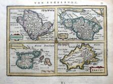 BRITISH ISLANDS BY MERCATOR c1648 ANGLESEY WIGHT JERSEY GENUINE ANTIQUE MAP