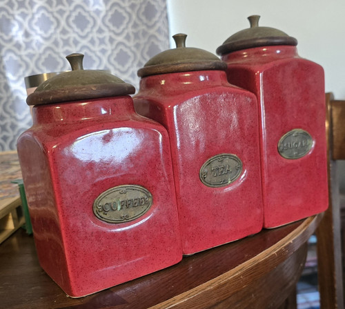 Red ceramic coffee - ceramic, tea