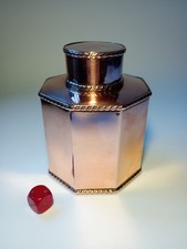 Antique Victorian Copper (Silver Plated) Octagonal Tea Caddy