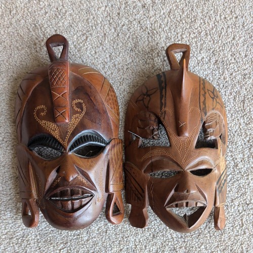 Wooden tribal carved wall - tribal,