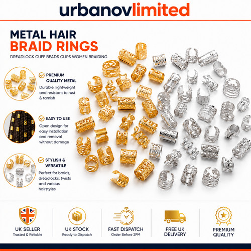 40pcs metal hair braid rings - braid,