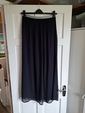 MINT VELVET Black Chiffon Maxi Skirt Silver Sparkle Trim Size 10