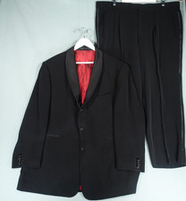 Gary Anderson Tuxedo Suit Set Mens 60 Black Tailored Blazer Trousers Formal Tux