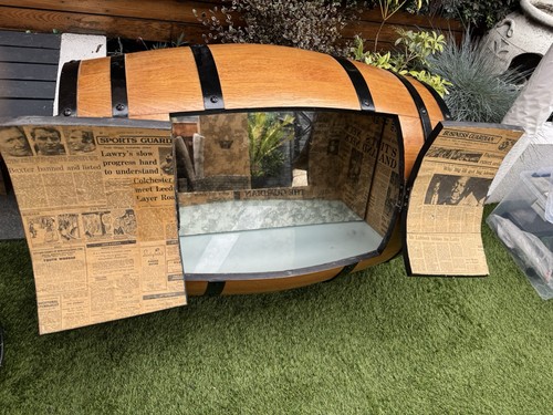 Large wooden half barrel - wooden,
