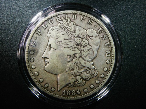 Key 1884 morgan silver - vf+,