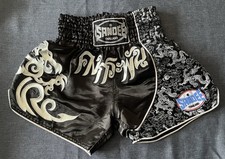 Sandee Black And Silver Muay Thai Boxing Shorts Size Small