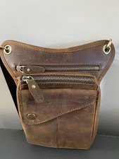 Motorcycle Leather Drop Leg Bag