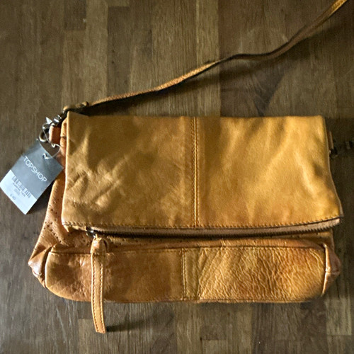 Topshop tan leather perforated - tan,