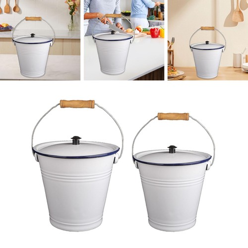 Enamel bucket metal pail with - bucket,