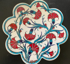 Ceramic Red And Blue Floral
