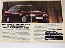 Original 1988 Vauxhall Carlton CDX Estate Magazine Advert Poster Man Cave Retro