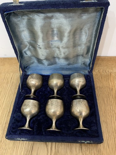 Vintage brass shot goblets - vintage, x