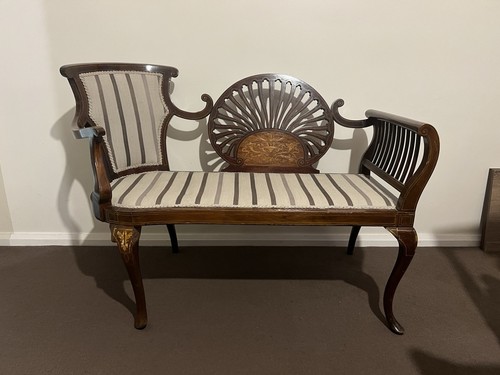 Edwardian two seater settee - edwardian, two-seater
