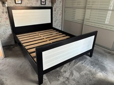 King Size Bed Frame, Black & White Head/Footboard