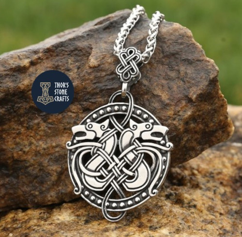 Viking dragon pendant - viking,