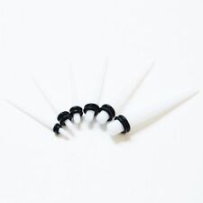 7 Piece White Ear Taper Kit 1.6mm to 8mm Tunnel Expander Earring Piercing Plug