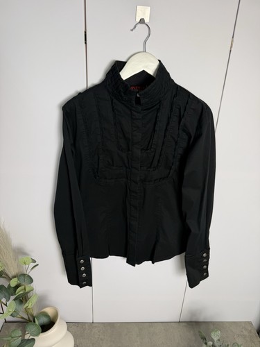 Aperlas black ruffle blouse - aperlas,