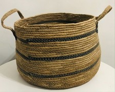 Banana Fiber Woven Basket with Handles – Large Airy Storage for Laundry & Decor