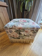 Vintage Floral Storage Ottoman